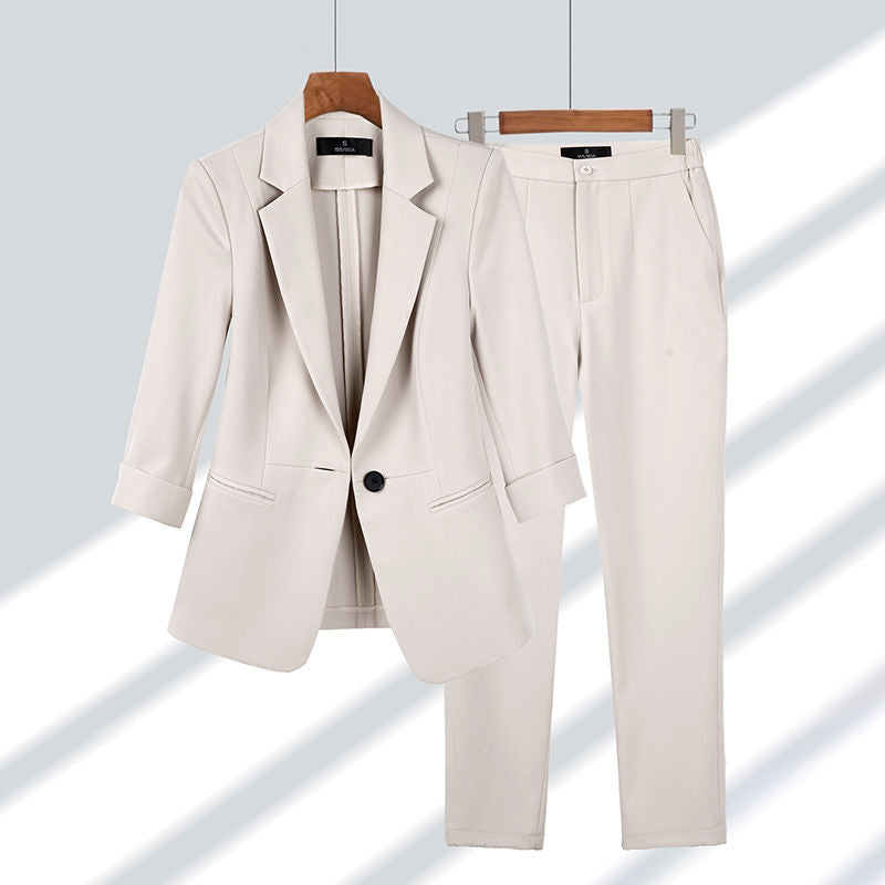 Chic Elegant Ladies Blazer Set with Trousers