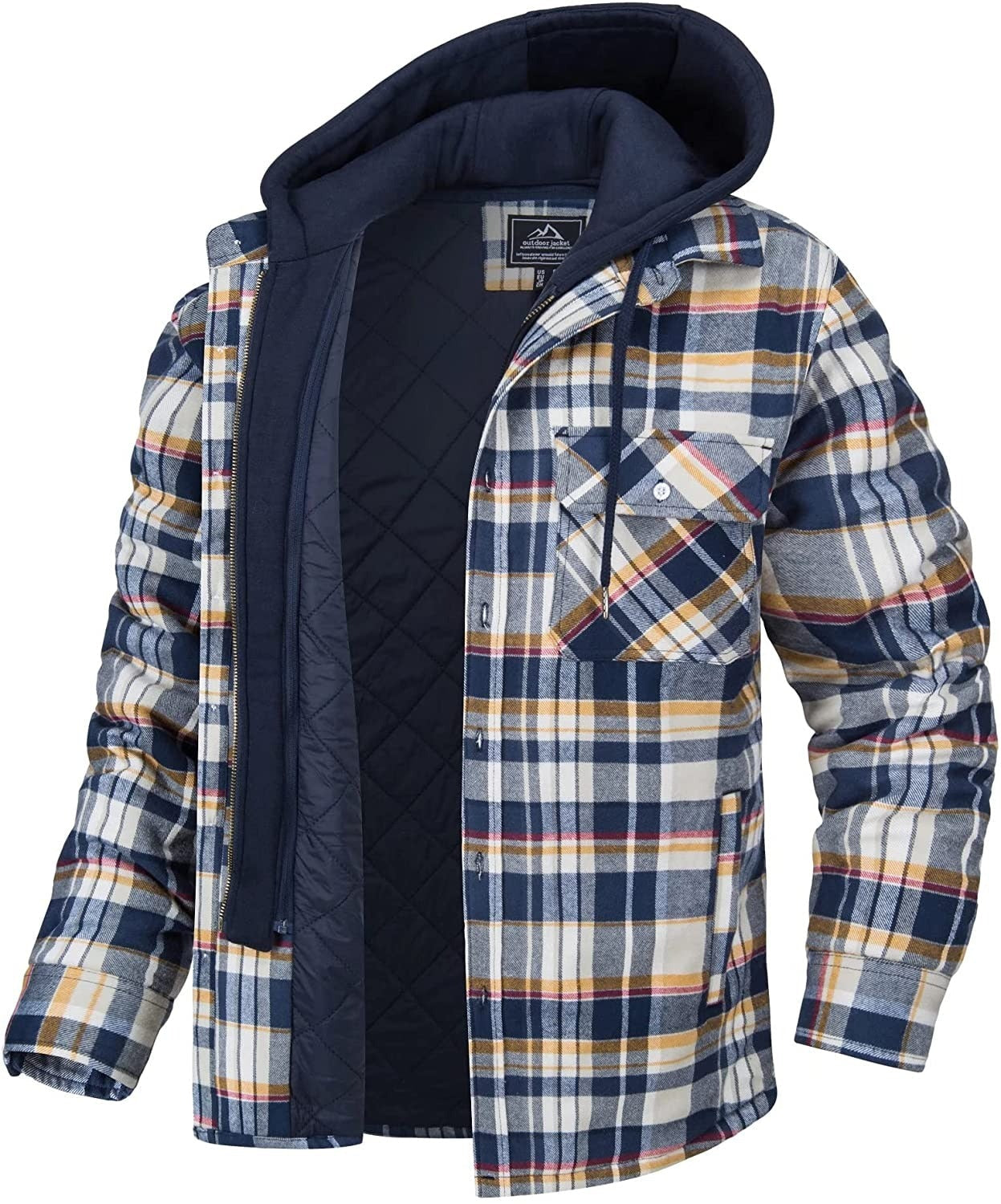 Men's Checked Hooded Jacket | Cool, warm and comfortable for every day