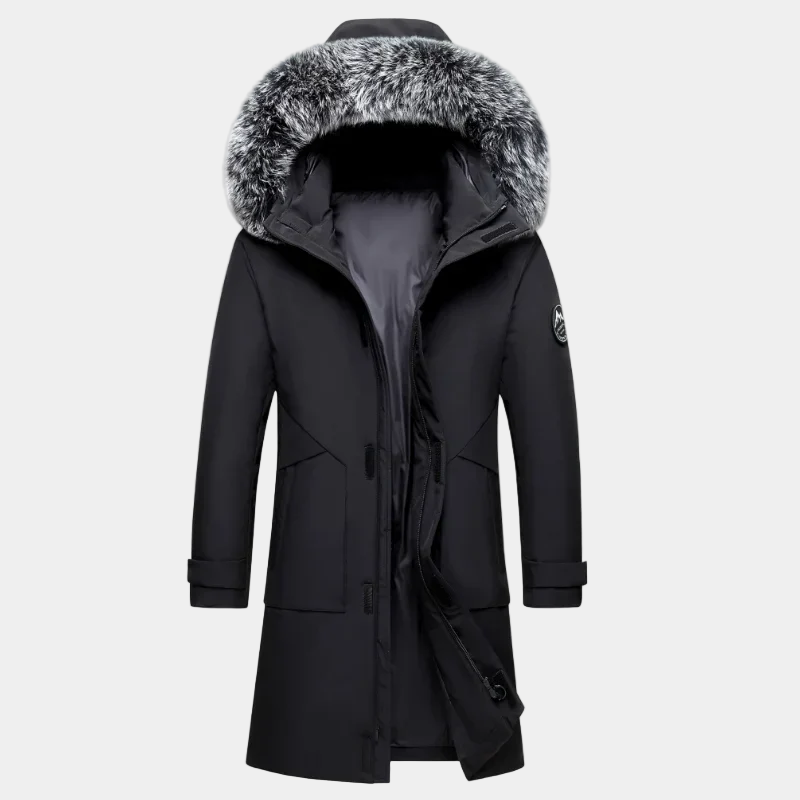Men's Long Parka with Fur Collar | Warmth and style for cold days