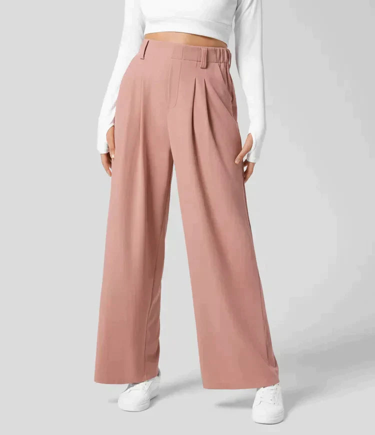 Pleated Wide-Leg Trousers