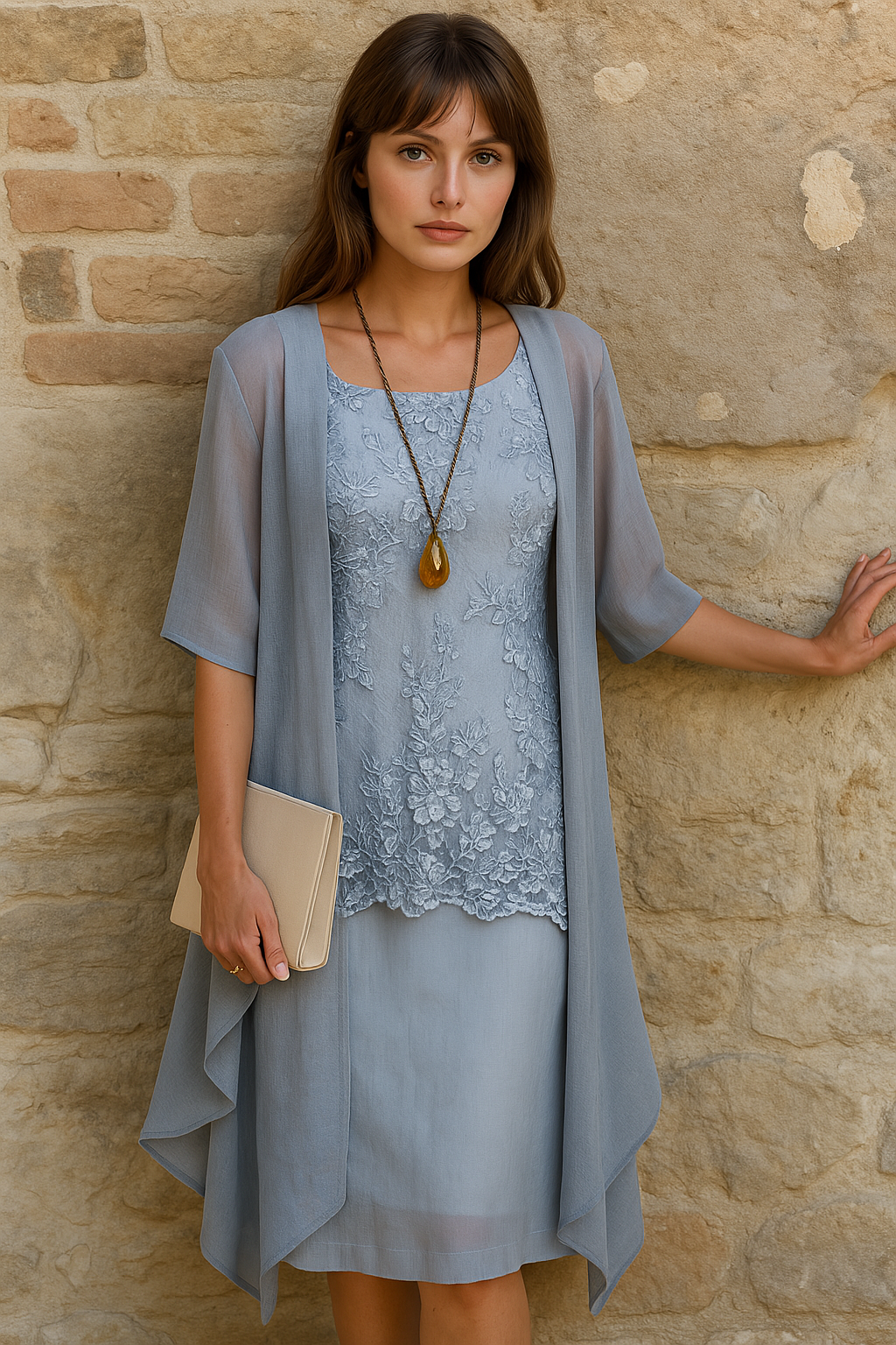 Chic Lace and Chiffon Layer Set